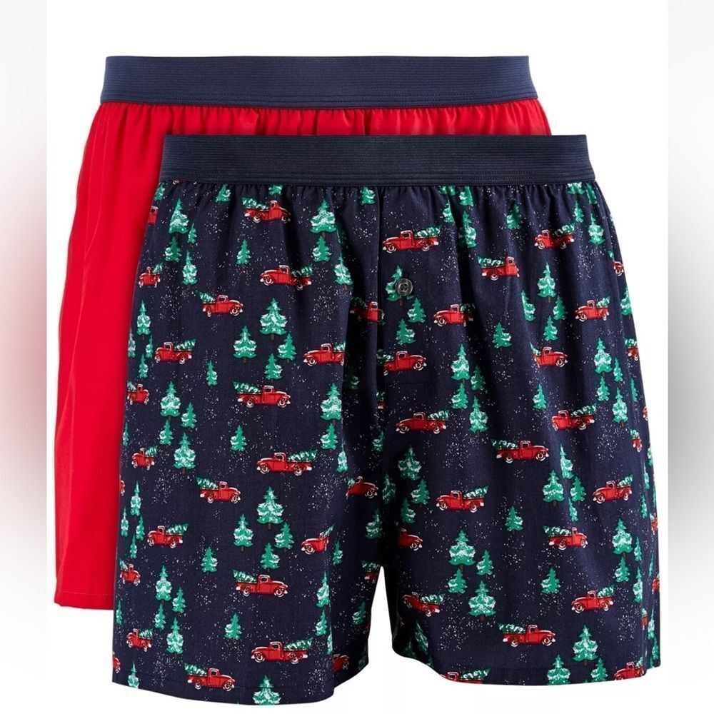 Club Room Men's 2-pk. Patterned & Solid Boxer Shorts L